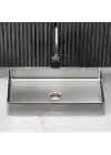 Schnelle Sch S5502 Chrome Tezgah Üstü Dikdörtgen Çelik Lavabo