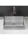 Schnelle Sch S5514 Chrome Tezgah Üstü Dikdörtgen Çelik Lavabo
