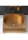 Schnelle Sch RG5507 Rose Gold Tezgah Üstü Kare Çelik Lavabo