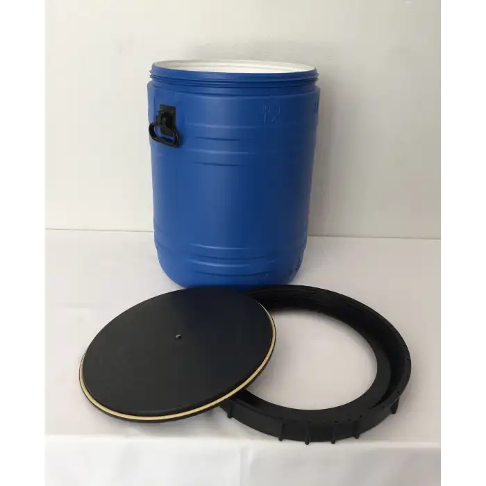 60 Lt. Çift Katlı İçi Beyaz Bidon Vida Kapaklı