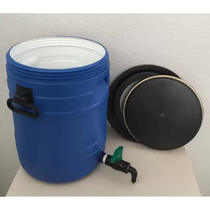 60 Lt. Çift Katman, İçi Beyaz, Musluklu Bidon