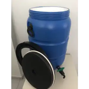 80 Lt. Çift Katman, İçi Beyaz, Musluklu Bidon