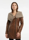 Koletsa Kadın Kahverengi Uzun Deri Ceket