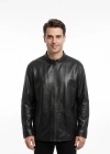 Halikana Erkek Siyah Çift Taraflı Deri Ceket