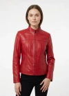 Mavrant Kadın Kırmızı Deri Ceket