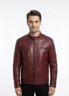 Palivat Erkek Bordo Deri Ceket