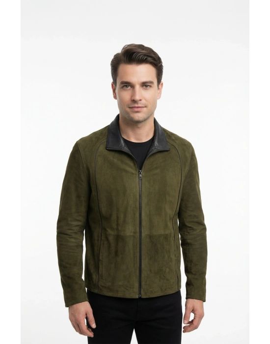 Guvant Erkek Yeşil Çift Taraflı Süet Ceket