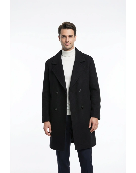 Aranas Erkek Siyah Yün Palto