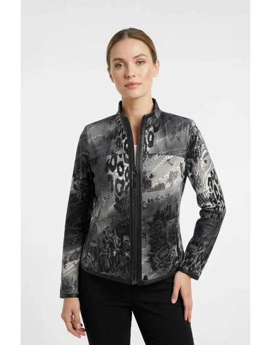 İksenit Kadın Siyah Çift Taraflı Deri Ceket