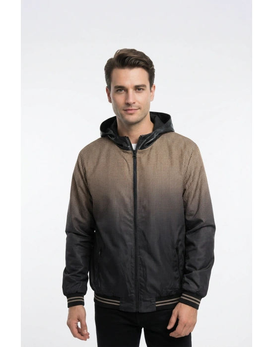 Kuculit Erkek Siyah Çift Taraflı Deri Ceket