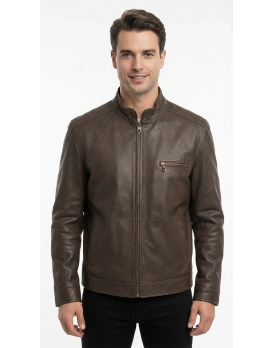 Makalis Erkek Siyah Destroyer Deri Ceket