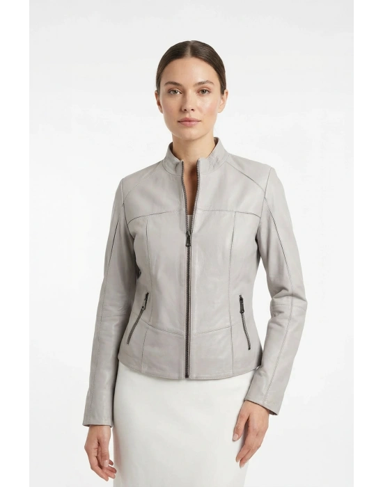 Mavrant Kadın Bej Deri Ceket