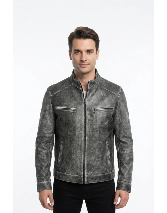 Nogadiha Erkek Çok Renkli Deri Ceket