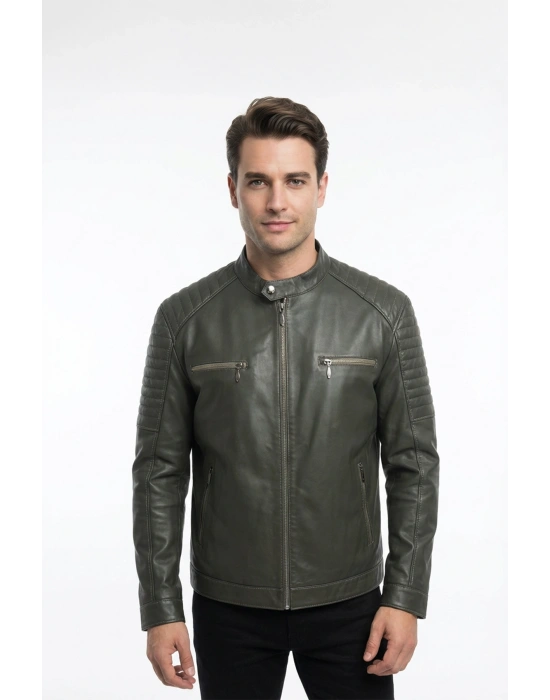 Palivat Erkek Yeşil Deri Ceket
