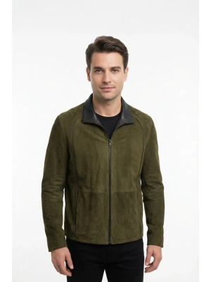 Guvant Erkek Yeşil Çift Taraflı Süet Ceket