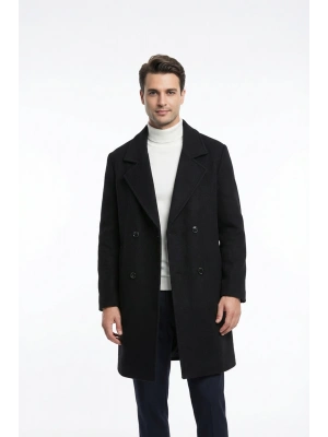 Aranas Erkek Siyah Yün Palto