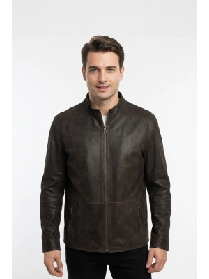 Halikana Erkek Siyah Çift Taraflı Deri Ceket