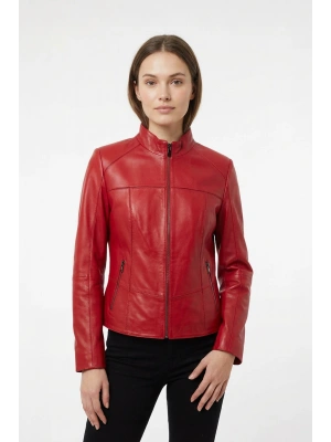 Mavrant Kadın Kırmızı Deri Ceket