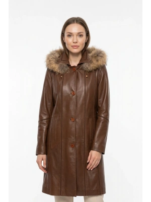 Mesavri Kadın Kahverengi Kürklü Trençkot