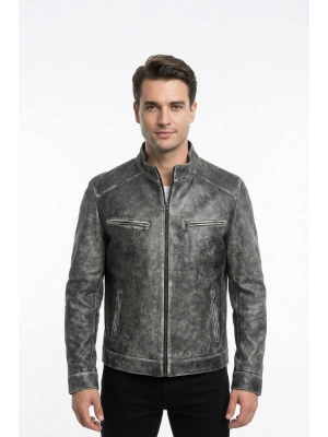 Nogadiha Erkek Çok Renkli Deri Ceket