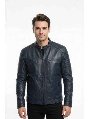 Palivat Erkek Lacivert Deri Ceket