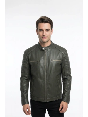 Palivat Erkek Yeşil Deri Ceket