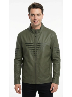 Sitori Erkek Yeşil Çift Taraflı Deri Ceket