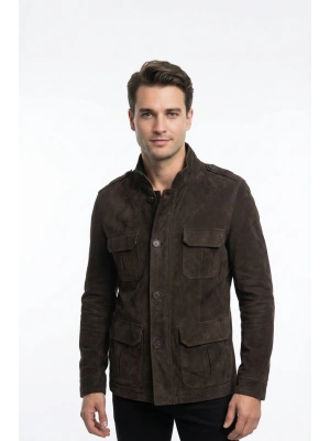 Zenimos Erkek Kahverengi Safari Süet Ceket