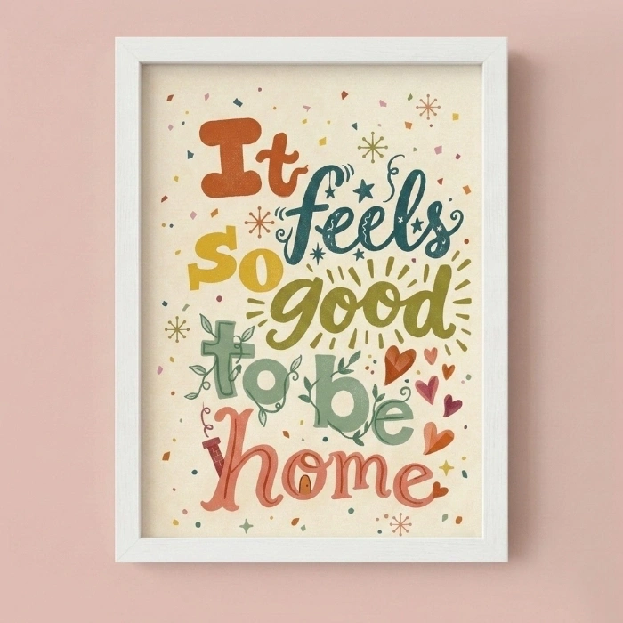 Home llüstrasyon Çerçeveli Poster