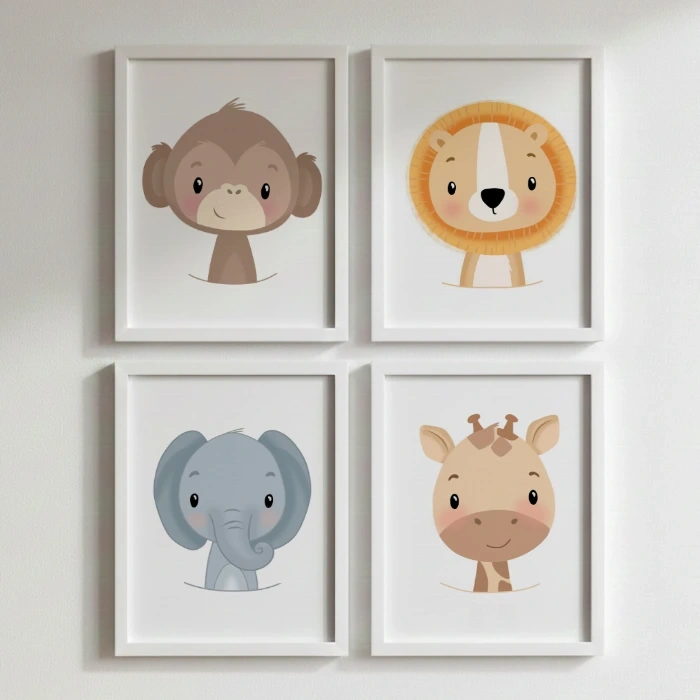 4lü Bebek Odası İllüstrasyon Tablo