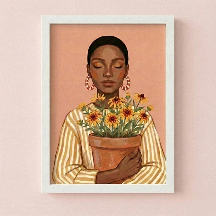 Rudbekya illüstrasyon Çerçeveli Poster