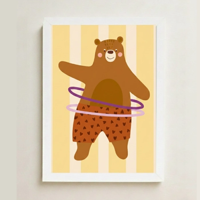 Ayıcık Temalı Bebek Odası Çerçeveli Poster