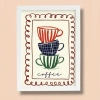 Coffee llüstrasyon Çerçeveli Poster