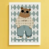 Cool Ayı Temalı Bebek Odası Çerçeveli Poster