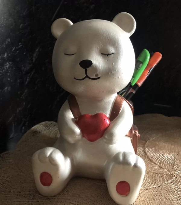 Sevimli Ayıcık Biblo Kalemlik 15 cm