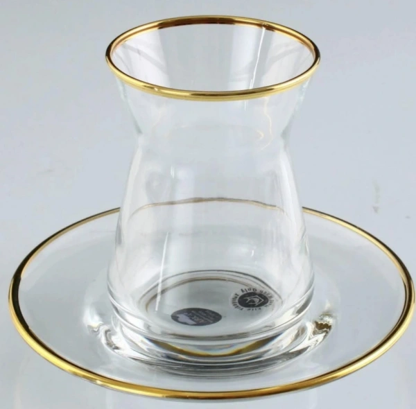 451-661 ÇAY TAKIMI AĞIZ CİDAR ALTIN DEKOR 6 KİŞİLİK 12 PARÇA