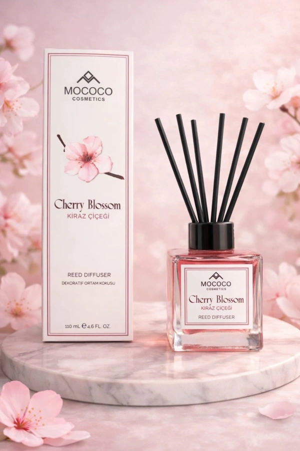 Mococo Çubuklu Dekoratif Ortam Kokusu Cerry Blossom ( Kiraz Çiçeği ) 110 ml 45 Gün Kalıcı Etki