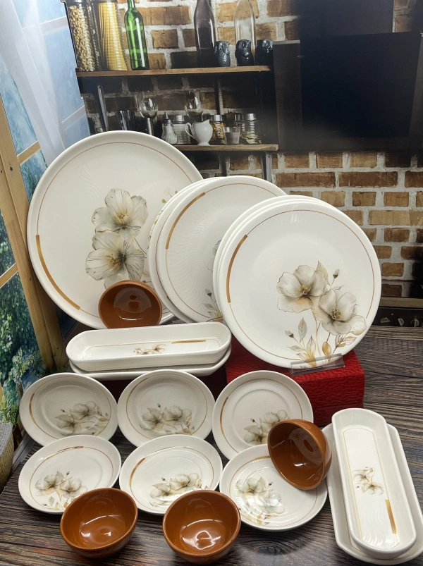 Yiğit Seramik 21 Parça 6 Kişilik Kahvaltı Takımı