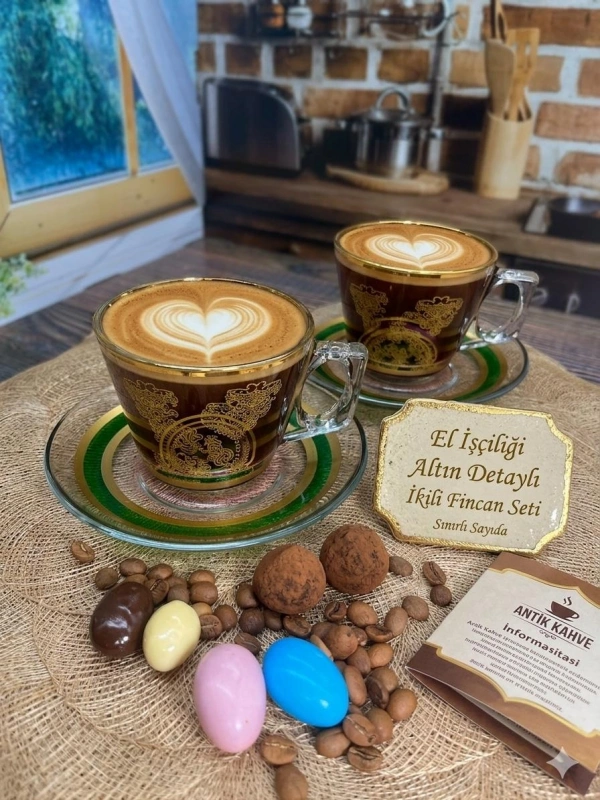 Paşabahçe Tuna Dekor Çay / Neskafe Fincan Seti 2 Kişilik 4 Parça