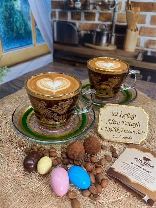 Paşabahçe Tuna Dekor Çay / Kahve Fincan Seti 6 Kişilik 12 Parça 97302