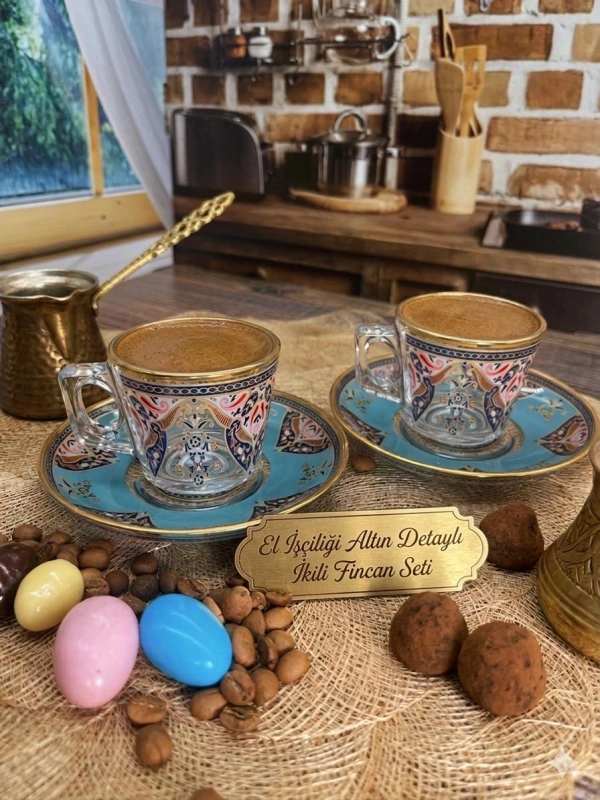 Paşabahçe Evla Dekor Cam Türk Kahvesi Fincanı 4 Parça 2 Kişilik 97301