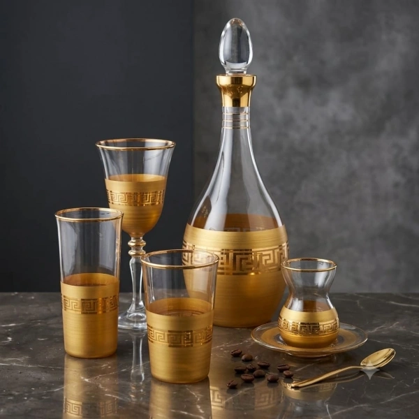 Antik Gold Dekor 31 Parça 6 Kişilik Sofra Bardak Takımı