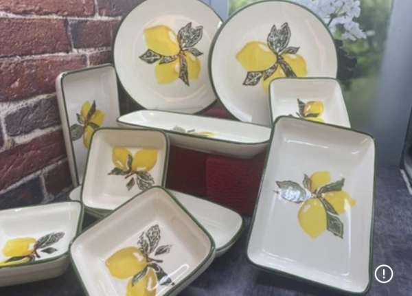 Cera Tale El Dekoru Seramik Kahvaltı Seti 14 Parça 6 Kişilik