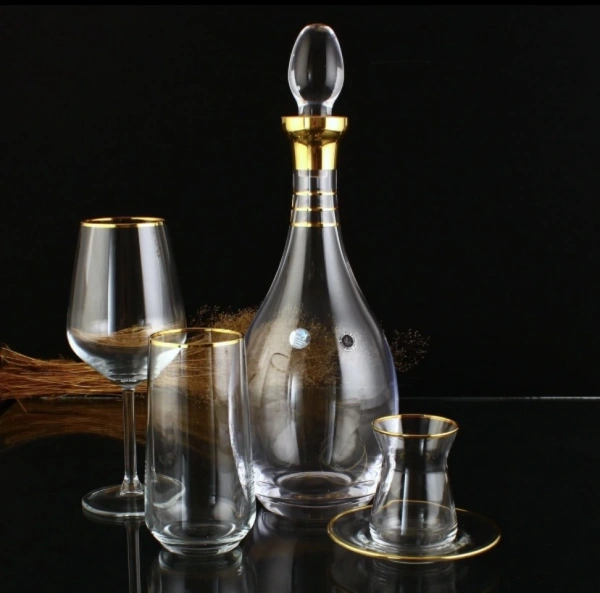 SOFRA TAKIMI ALLEGRA SERİ AĞIZ CİDAR ALTIN DEKOR 49 PARÇA 12 KİŞİLİK