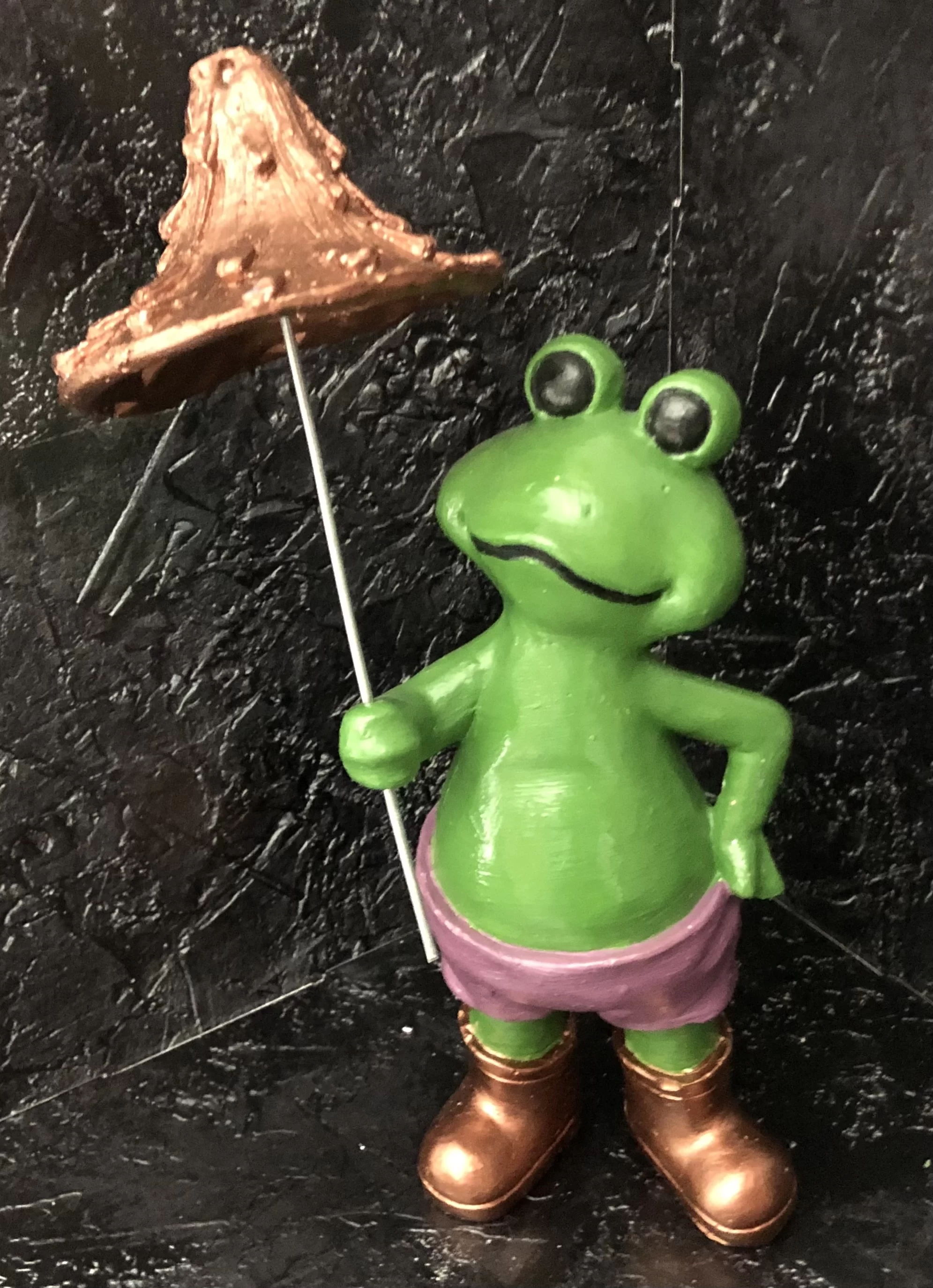 Sevimli Kurbağa Şemsiyeli Biblo 23 cm