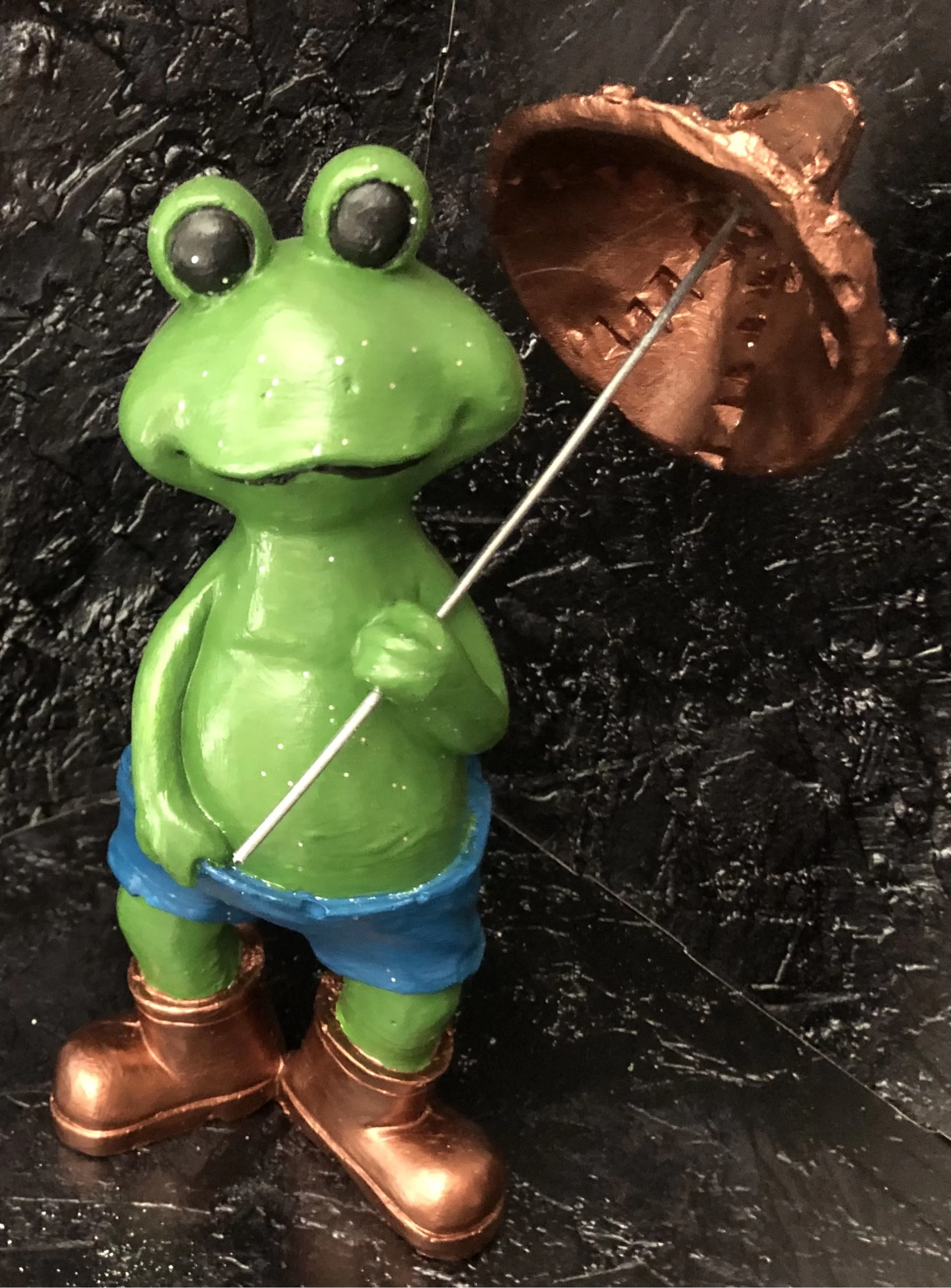 Sevimli Kurbağa Şemsiyeli Biblo 23 cm