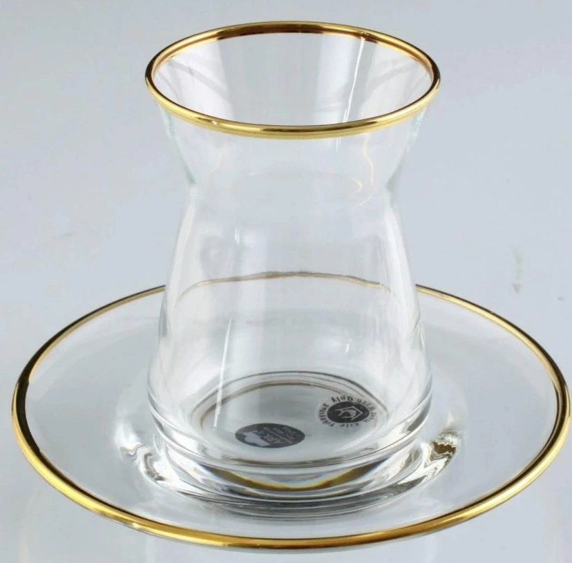 451-661 ÇAY TAKIMI AĞIZ CİDAR ALTIN DEKOR 6 KİŞİLİK 12 PARÇA