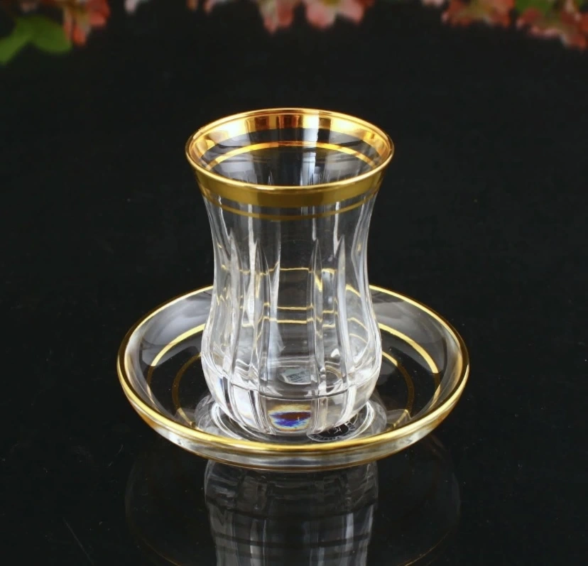 561-201 ÇAY TAKIMI LİNKA AĞIZ 8+1 ALTIN DEKOR 6 KİŞİLİK 12 PARÇA