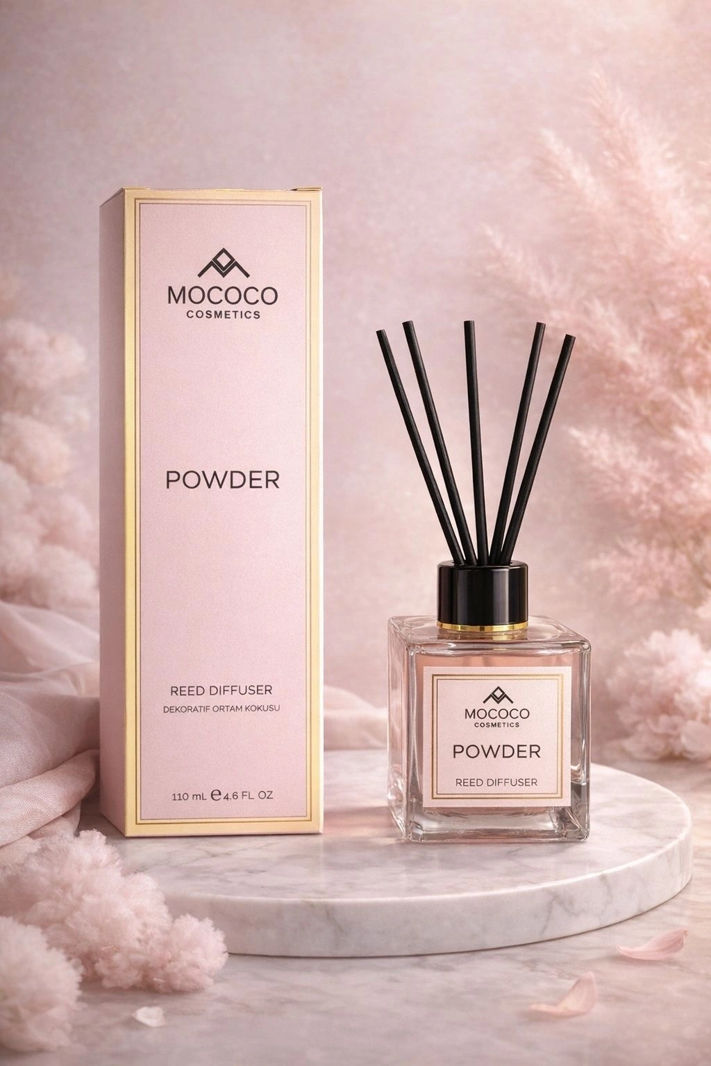 Mococo Çubuklu Dekoratif Ortam Kokusu Powder (Pudra) 110 ml 45 Gün Kalıcı Etki
