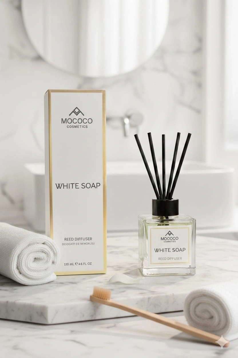 Mococo Çubuklu Dekoratif Ortam Kokusu White Soap 110 ml 45 Gün Kalıcı Etki